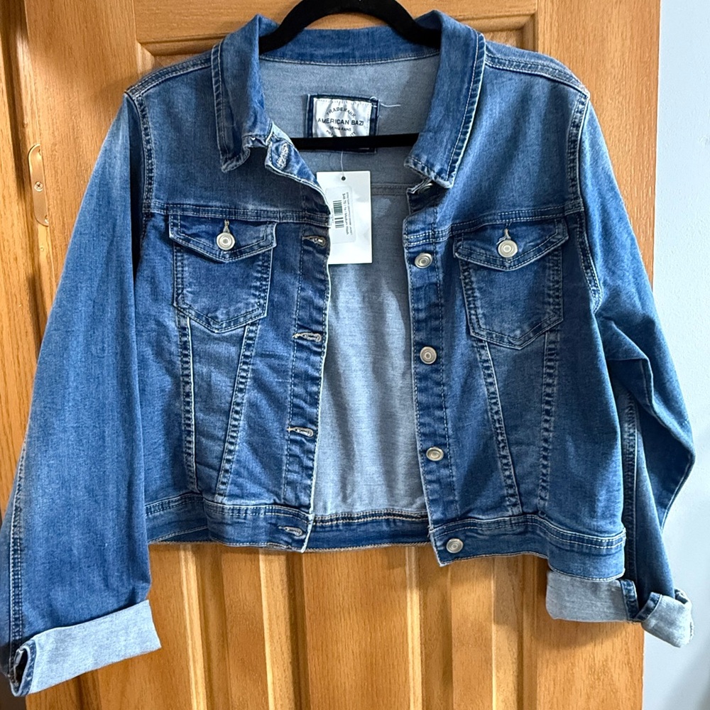 American Bazi Premium Cropped Denim Jacket